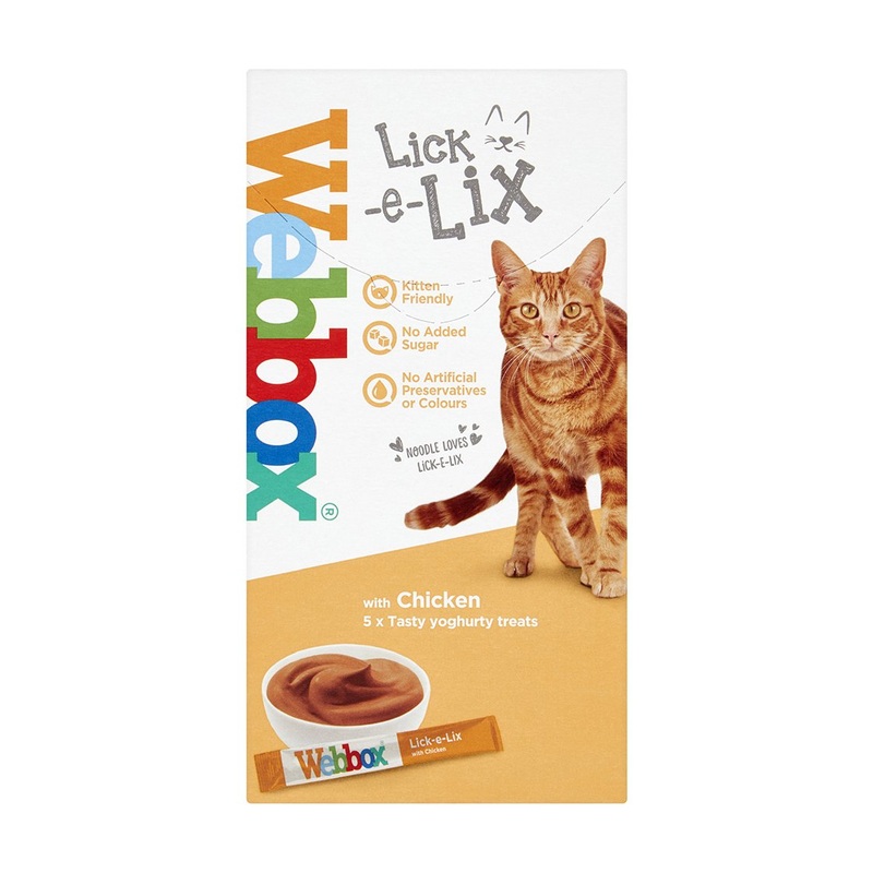 Webbox Lick e Lix Yoghurt Chicken Cat Treat x5 15g