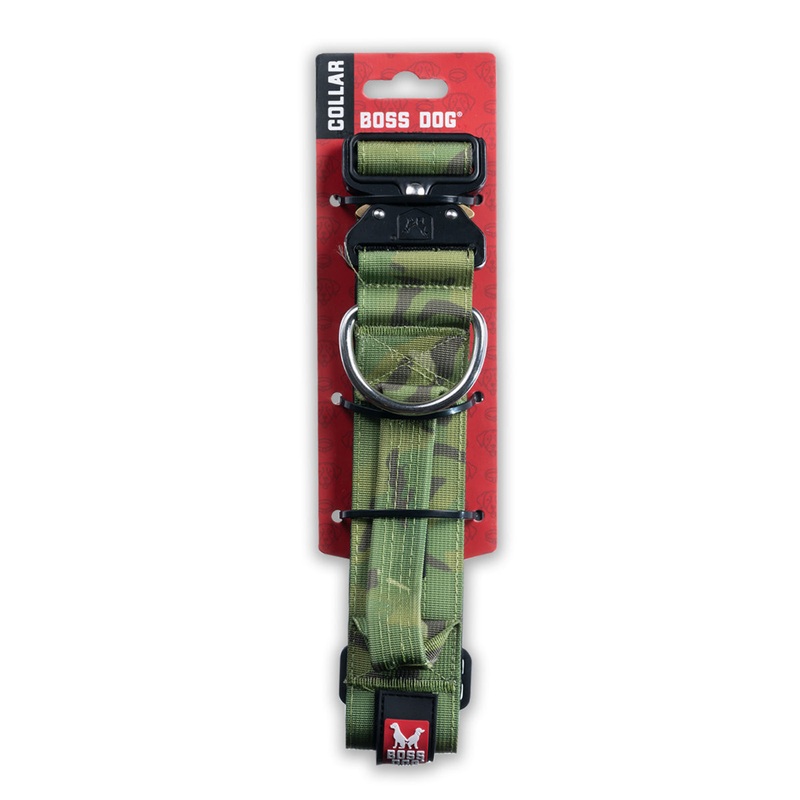 Boss Dog Collar Camo Green 2″ XLarge