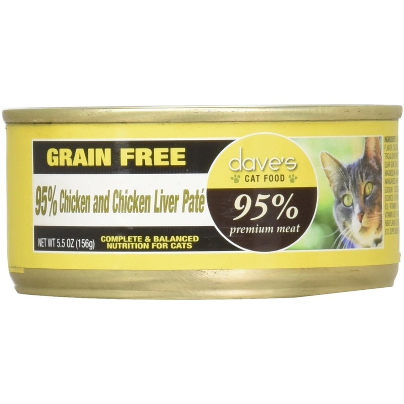 Dave’s Pet Food 95% Premium Meat Wet Cat Food – Chicken & Chicken Liver Pate – 5.5oz Can