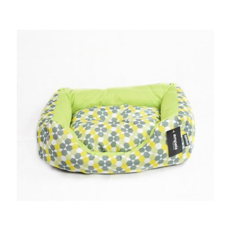 Empets Couch Bed Modern[Dimension – 55x42x16cm, Texture – Printed Green & Lemon]