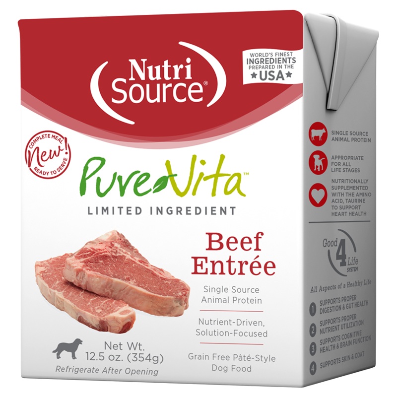 NutriSource PureVita Beef Entre Limited Ingredient Wet Dog Food