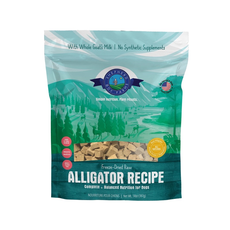 Shepherd Boy Farms Freeze-Dried Alligator Recipe for Dogs 14 oz