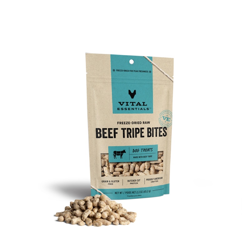 Vital Essentials Freeze Dried Raw Beef Tripe  Bites Dog Treats