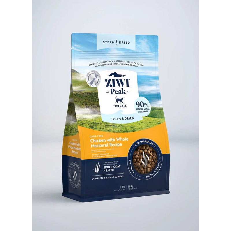 Ziwi Peak Cat Steam Dried Chicken with Whole Mackerel Recipe 1.8lb