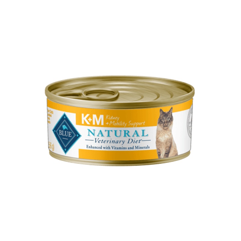 Blue Buffalo BLUE Natural Veterinary Diet K+M Kidney + Mobility Support Wet Cat Food 5.5-oz, case of 24 cans