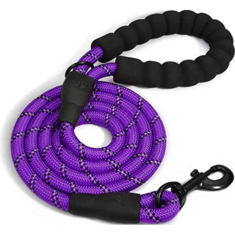 Doggy Tales Braided Rope Training Leash  Purple 15ft