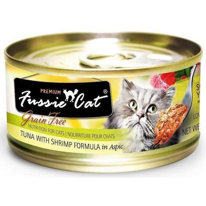 Fussie Cat Premium Tuna with Shrimp Formula in Aspic Canned Food 2.82 oz