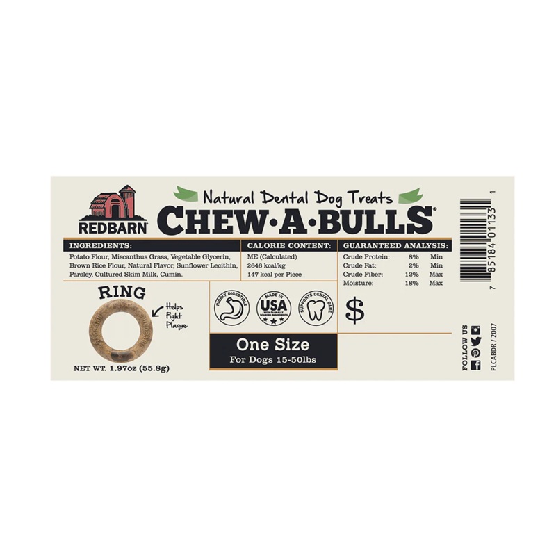 Redbarn Pet Products Chew-A-Bulls Ring Single 1.97 Oz