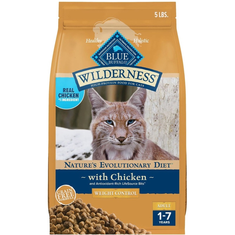 Blue Buffalo Wilderness Grain Free Weight Control Chicken Recipe Dry Cat Food 5 lb