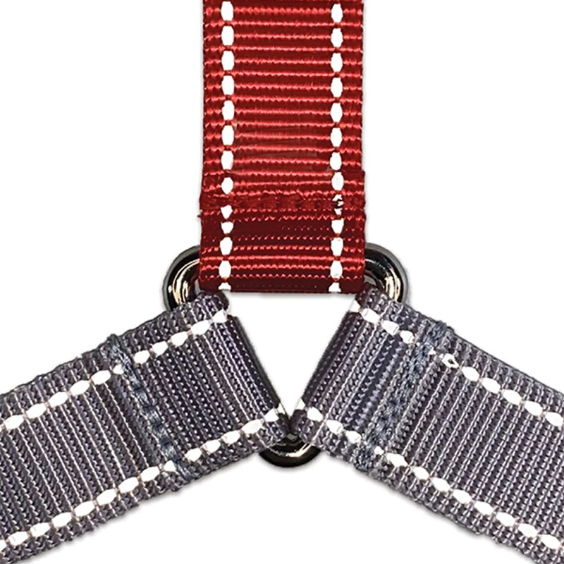 Flash Reflective Wonder Walker No Pull Body Halter Dog Harness Red Toy ( Chest Girth is 13.5-in – 18-in with 3/8-in Webbing )