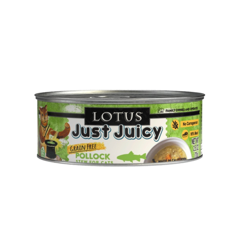 Lotus Just Juicy Pollock Grain-Free Stew Recipe for Cats 2.5 oz