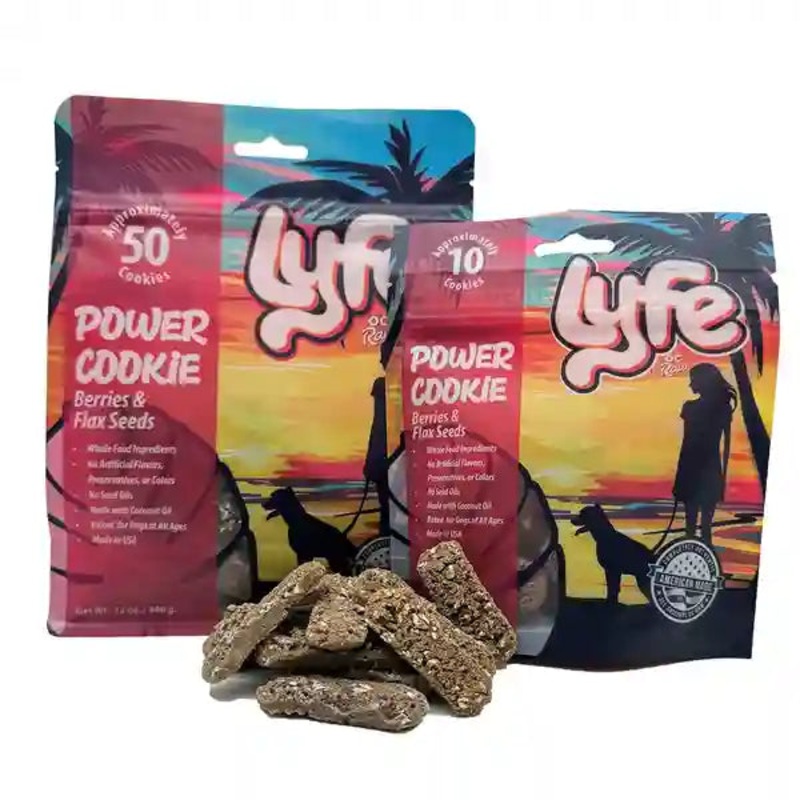 OC Raw Lyfe Power Cookie Berries & Flax Seeds Dog Treats 2.3 oz
