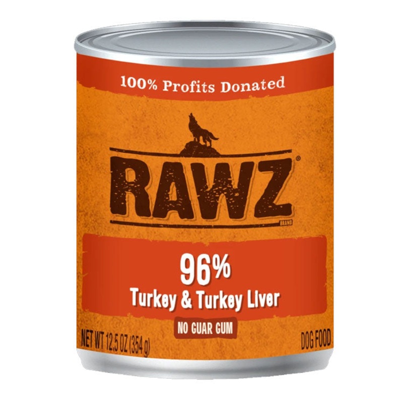 RAWZ 96% Turkey and Turkey Liver Wet Dog Food Single Can