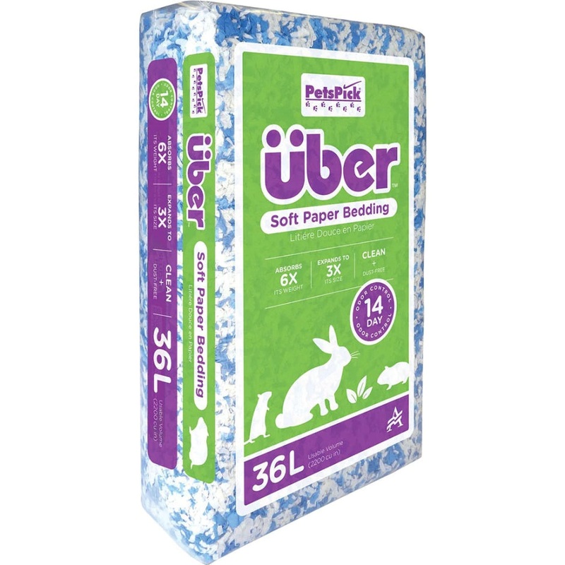 Uber Soft Paper Pet Bedding Blue & White 36 liter