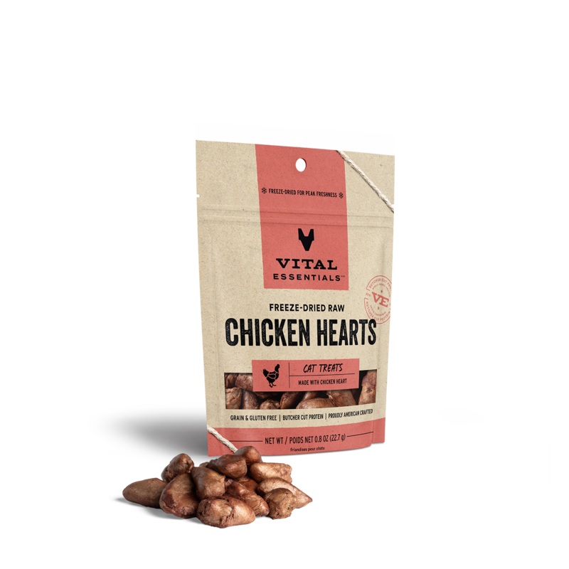 Vital Essentials Freeze Dried Raw Chicken Hearts Cat Treats