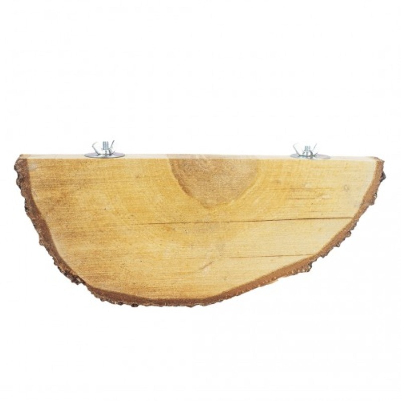 Back Zoo Nature Half Wood Slice  Natural Wall-Mounted Perch for Small Birds & Rodents