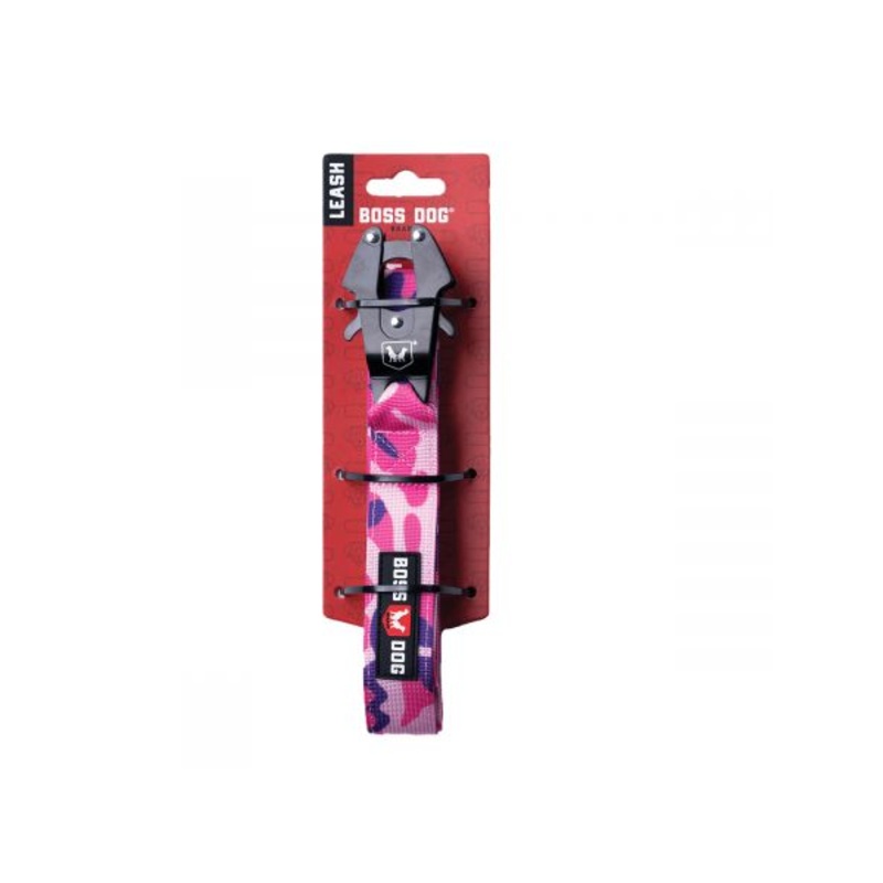 Boss Dog Camo Pink Dog Leash 1.25″ x 4′