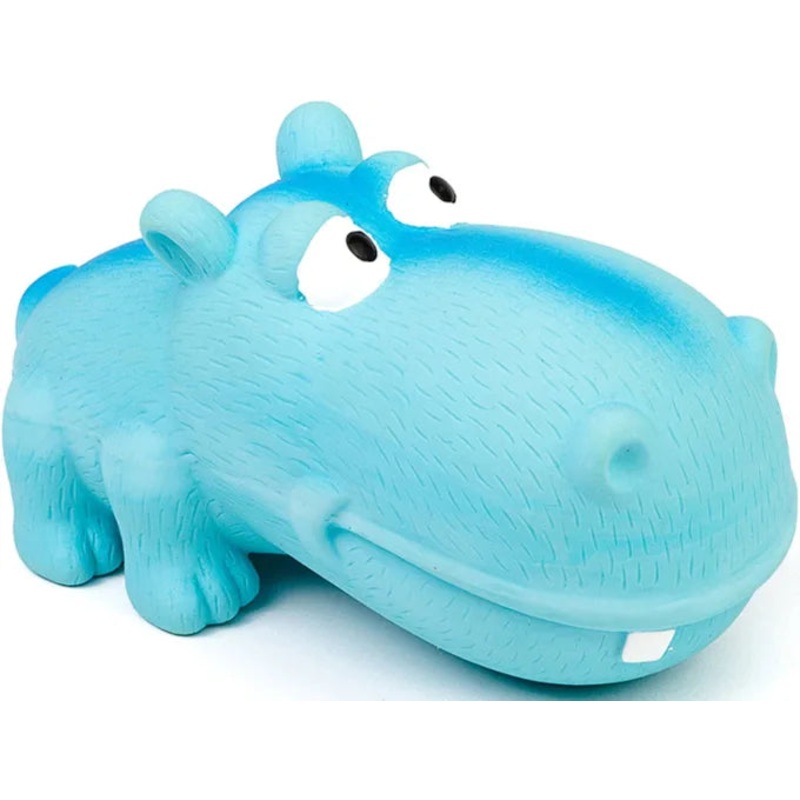 Rubber Hippo Dog Toy (Blue) | Bud’Z