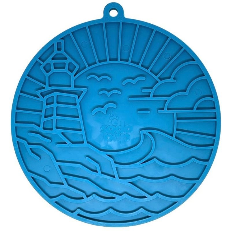 SodaPup Emat Lighthouse Blue Enrichment Lick Mat 8″