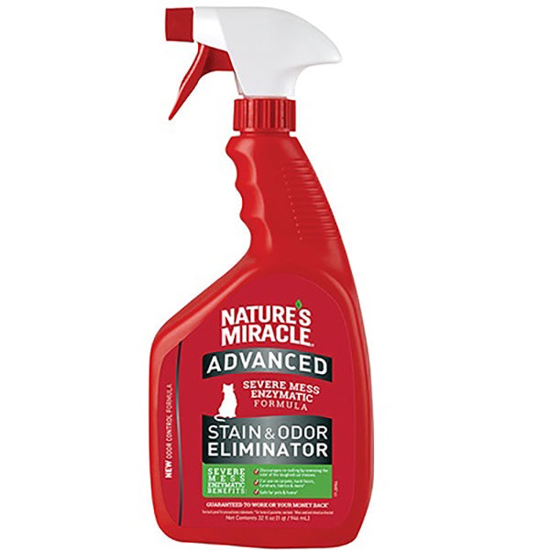 Just for Cats Advanced Stain & Odor Remover Cleaning Solution 32oz Spray Bottle