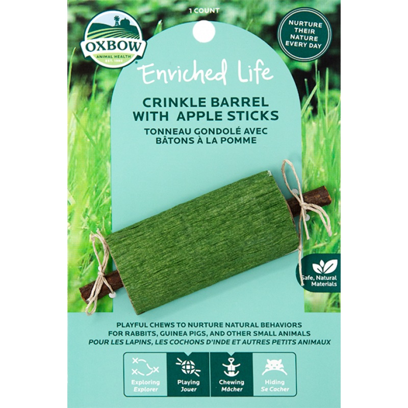 Oxbow Enriched Life Crinkle Barrel with Apple Sticks