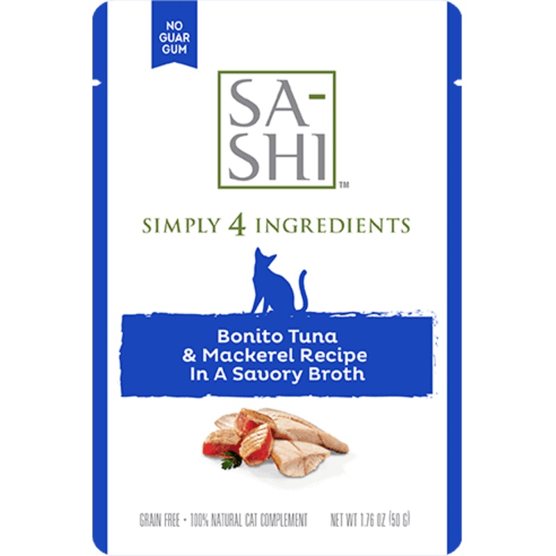Rawz Sa-Shi Bonito Tuna & Mackerel Cat Food Recipe In Savory Broth 1.76 oz