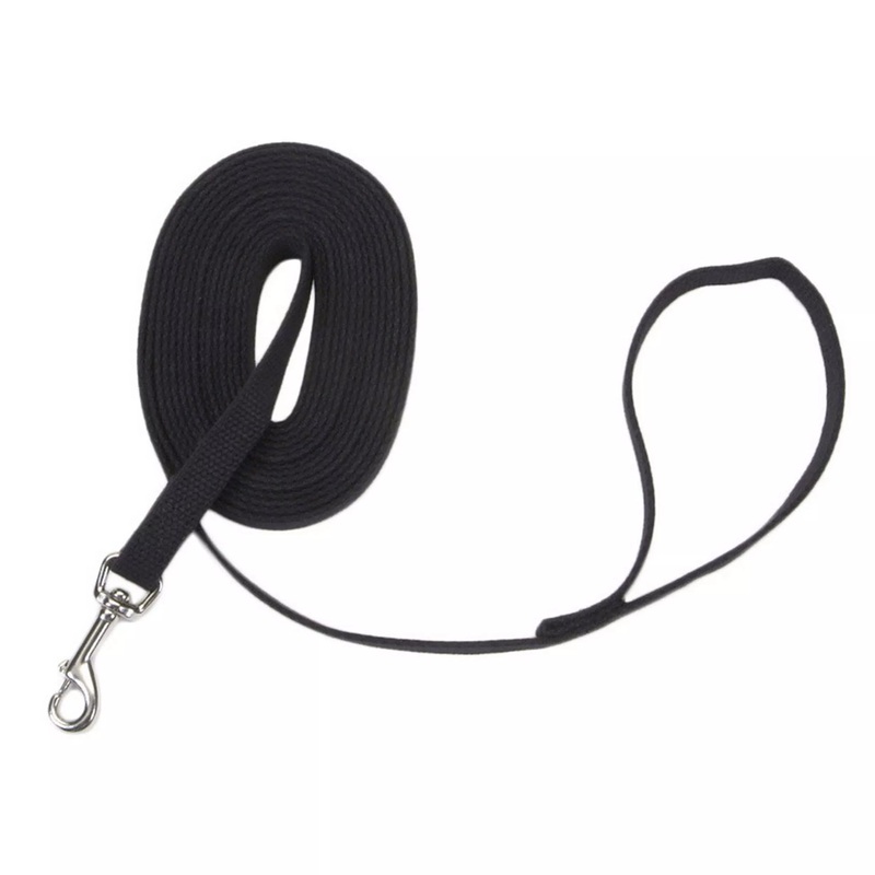 Train Right! 20 Foot Black Cotton Web Dog Training Leash