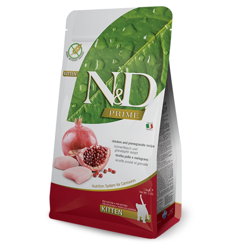 Farmina N&D Grain-Free Chicken & Pomegranate Kitten Food – 3.3lb 3.3 Lb