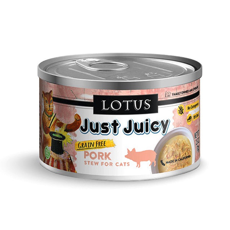 Just Juicy Pork Stew Grain-Free Wet Canned Cat Food 2.5oz Case ( 24 Cans )