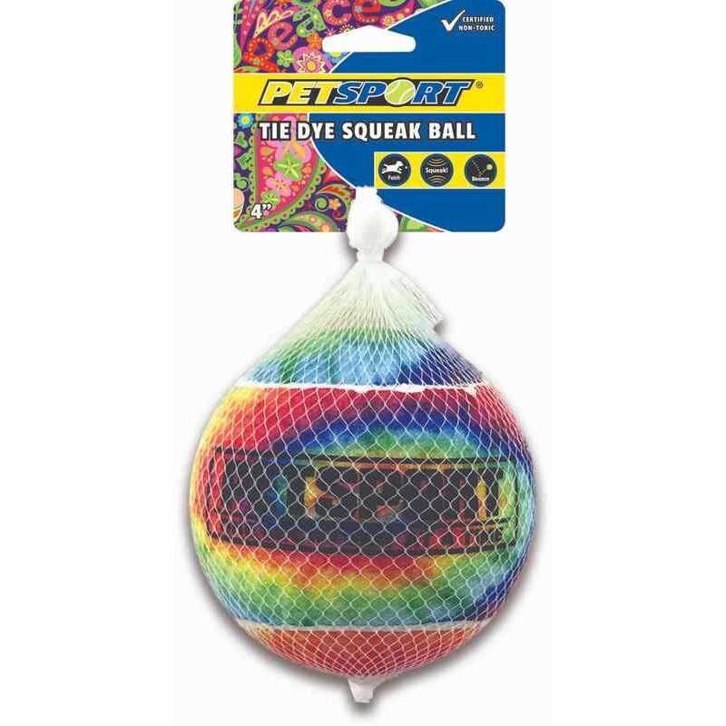 PetSport Tie Dye Squeak Balls 4″ Single