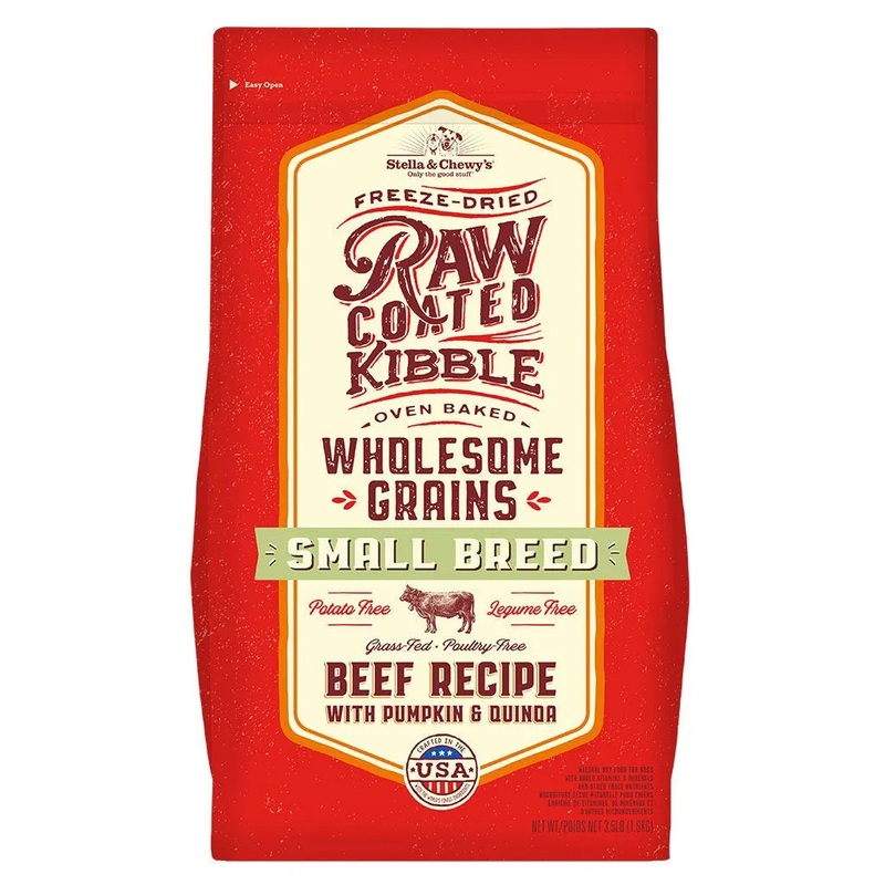 Small Breed Beef Recipe with Pumpkin & Quinoa Raw Coated Kibble Wholesome Grains – 10lb