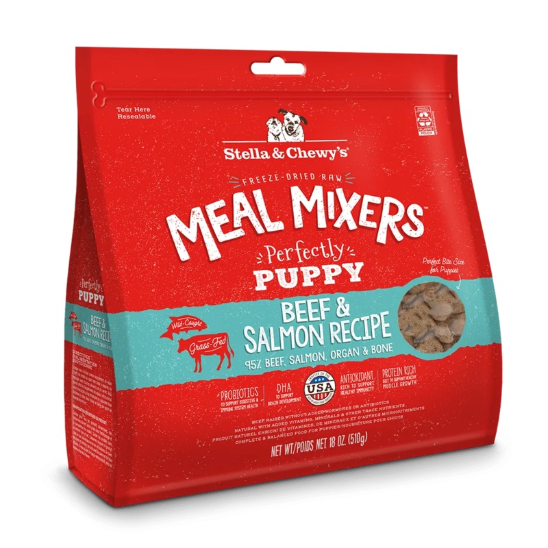 Stella & Chewy’s Perfectly Puppy Beef & Salmon Meal Mixers 18 oz