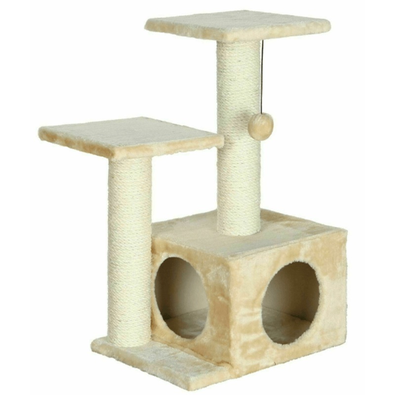 Trixie – Cat Valencia Scratching Post Tree With Cave Platforms & String Toy L44xW33xH71 cm