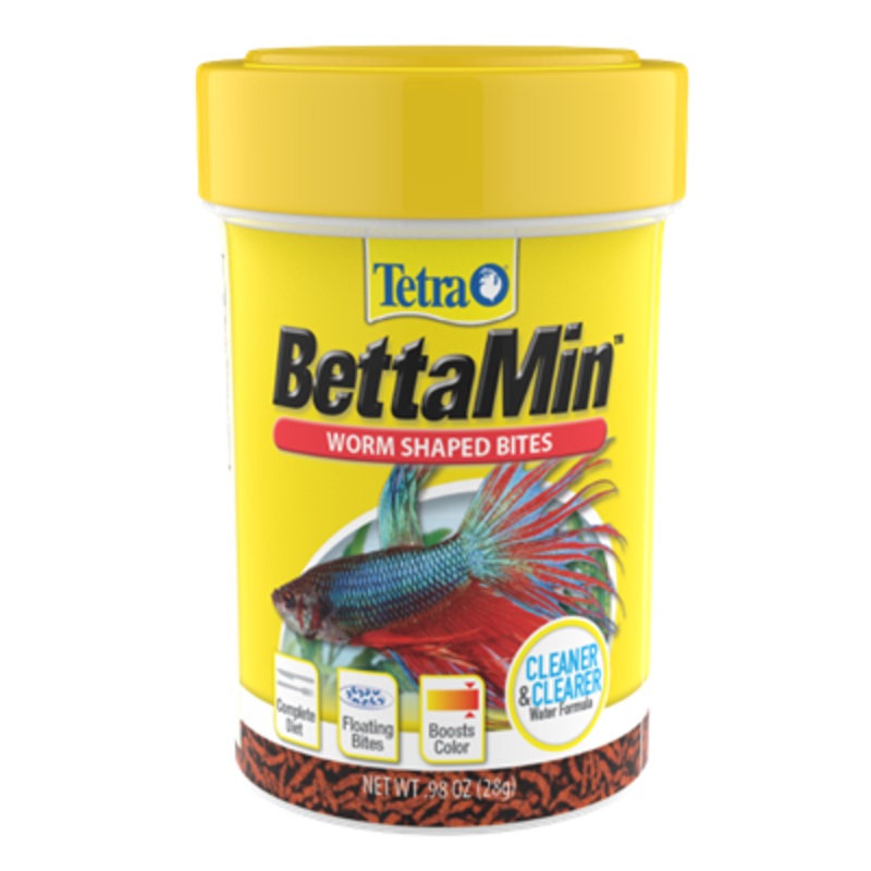 Tetra Bettamin Betta Worm Shaped Bites for Fish .98 oz