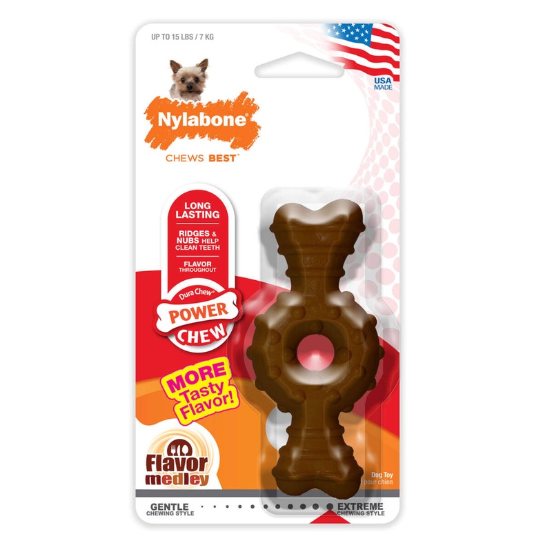 Nylabone Dura Chew Textured Ring Bone Dog Chew Flavor Medley Pack of 1