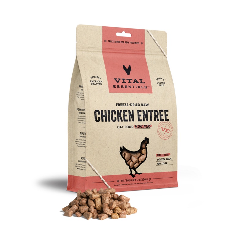 Vital Essentials Freeze-Dried Chicken Entre Cat Food Mini Nibs