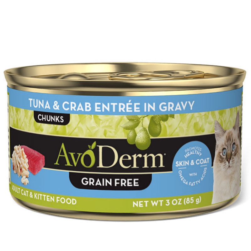 AvoDerm Grain Free Tuna & Crab Entree in Gravy Cat Food 3 oz