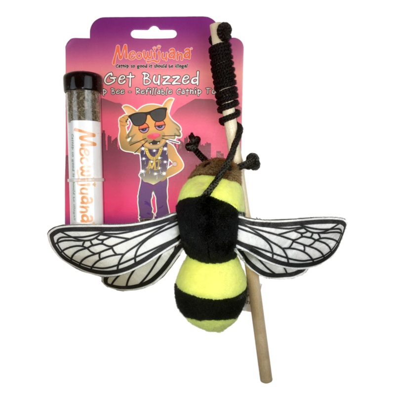 Meowijuana Get Buzzed Bee Refillable Catnip Cat Toy