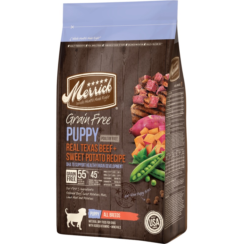 Merrick Grain Free Real Texas Beef + Sweet Potato Puppy Recipe 22lb