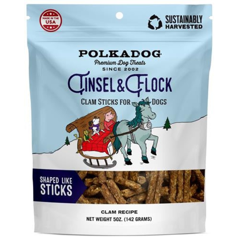 Polka Dog Holiday Pouch Tinsel & Flock 5oz