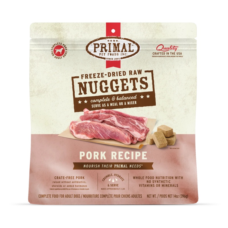 Primal Freeze-Dried Raw Nuggets Dog Food Pork Recipe – 5.5z