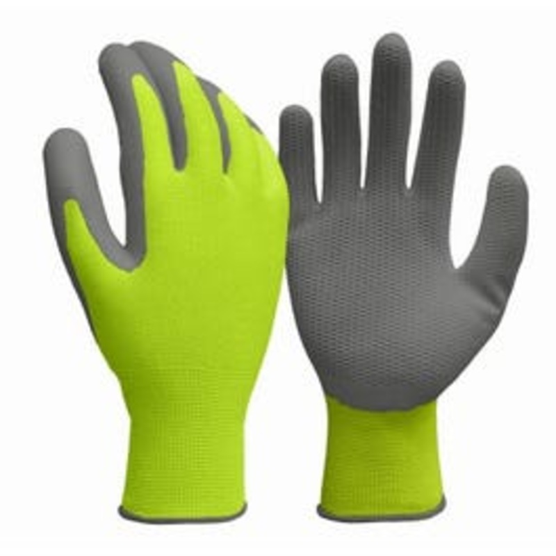 Work Gloves, Latex Honeycomb, Hi-Viz Yellow, Men’s Large