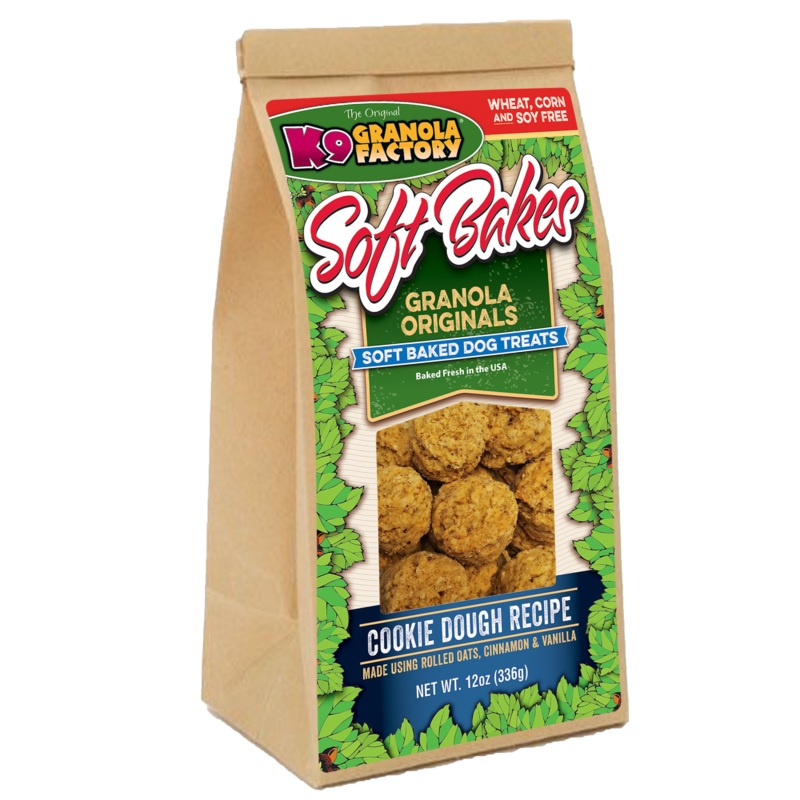 K9 Granola Factory Soft Bakes, Cookie Dough Recipe Dog Treats 12 oz