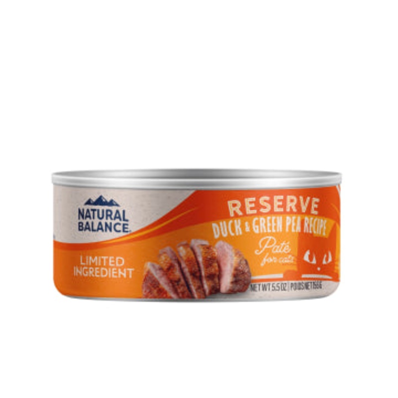 Natural Balance Limited Ingredient Diet Reserve Duck & Green Pea 156g Canned Cat Food Individual 156g