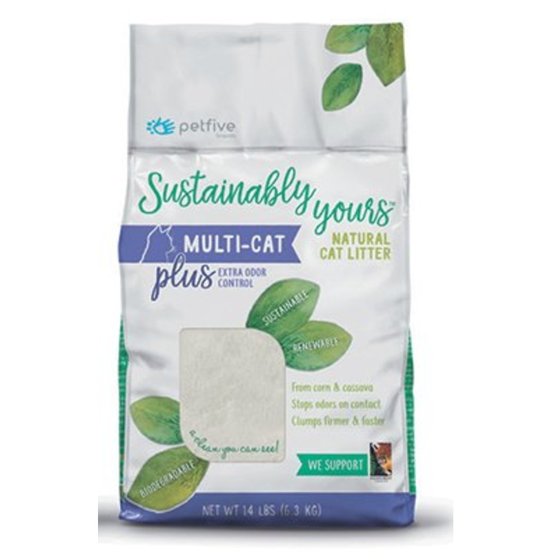 Sustainably Yours – Natural Multi Cat Litter – Plus 13 lb.
