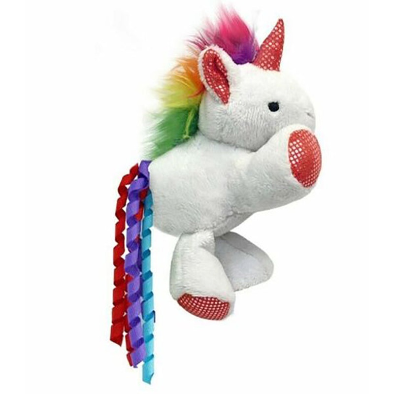 Unicorn Assorted Colors Plush Catnip Cat Toy 5 in