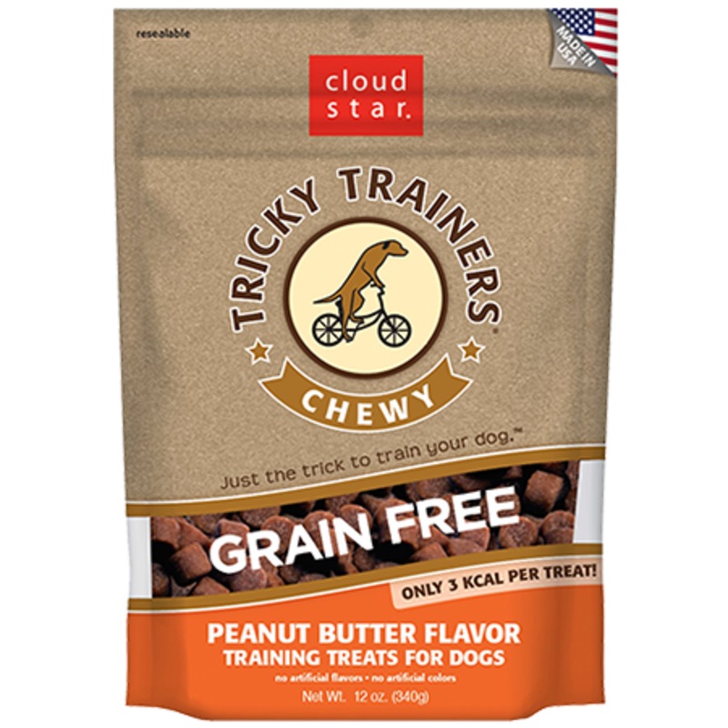 Cloud Star Chewy Tricky Trainers Peanut Butter Dog Treats 5-oz