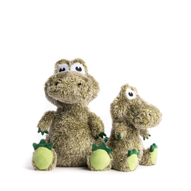 FabDog Fluffy Alligator Plush Dog Toy Small
