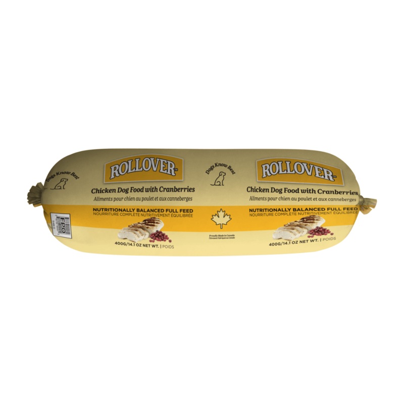 Rollover Chicken & Cranberry Super Premium Dog Food 400g