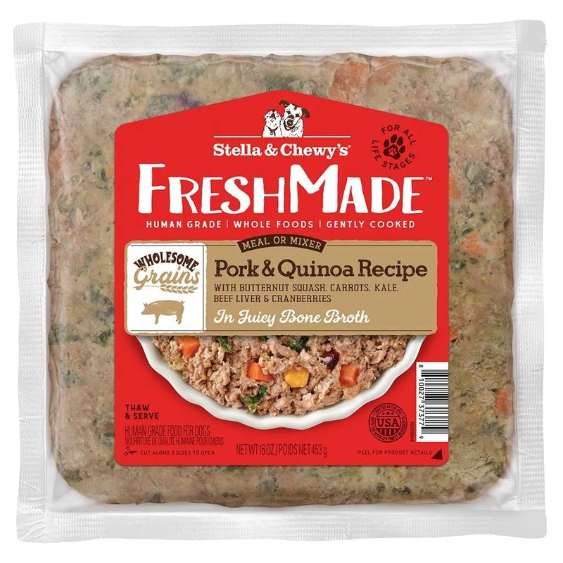 Stella & Chewy’s FreshMade Pork & Quinoa Gently Cooked Dog Food – 16oz